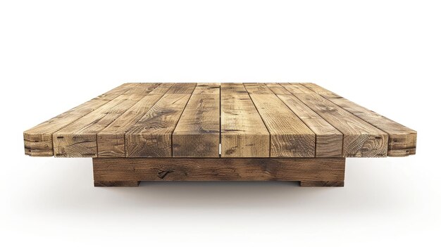 La surface d'un comptoir de table en bois 3D est brun clair avec une texture en bois.