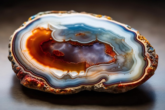 Surface en cristal d'agate translucide naturelle Generative Ai