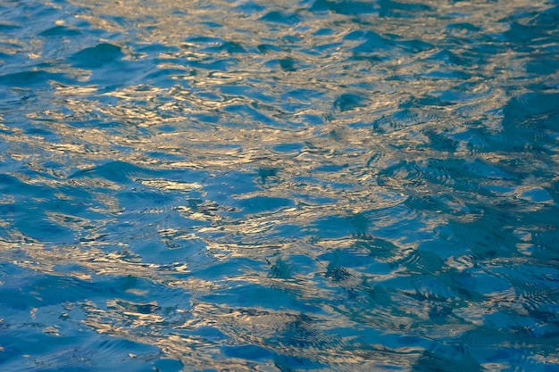 La surface de l'eau est bleue avec des ondulations d'eau