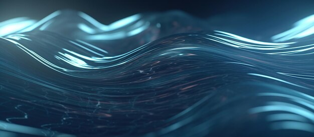 Surface de l'eau avec des reflets de vagues chaotiques Image générée par l'IA