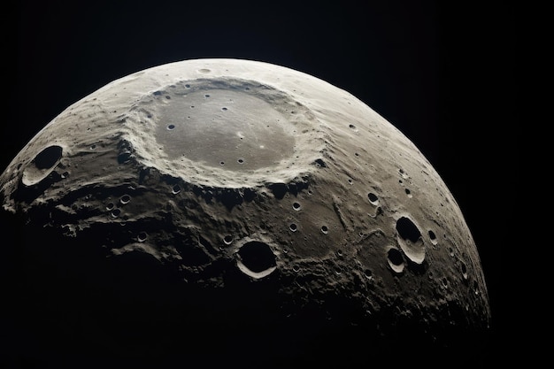 Surface de la Lune Cratères et sillons sur la surface du satellite terrestre Illustration générative de l'IA