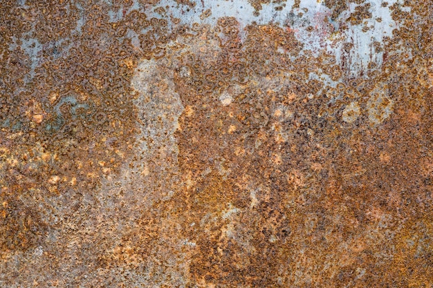 Surface de métal rouillé avec des traces de corrosion et de saleté