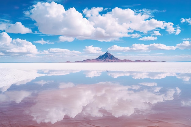 La surface miroir du marais salé de la Bolivie Paysages d'Amérique du Sud