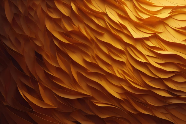 surface ondulée abstraite en couleurs orange et jaune générative ai
