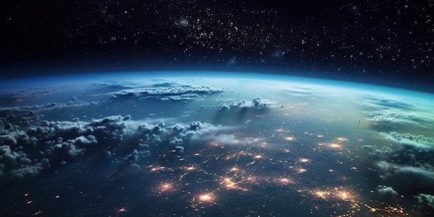 Surface de la planète Terre vue depuis l'espace Belle image d'illustration AI générative