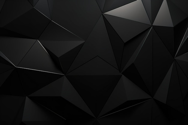 Surface polygonale noire avec des pyramides triangulaires Arrière-plan sombre moderne