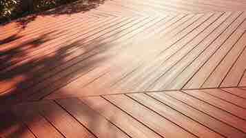 Photo une surface de pont en bois avec des arbres à proximité dans le style de lignes tranchantes et de bords