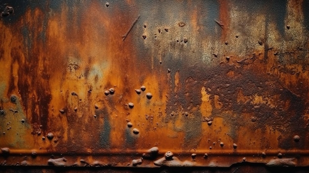 Une surface rouillée avec le mot rust dessus