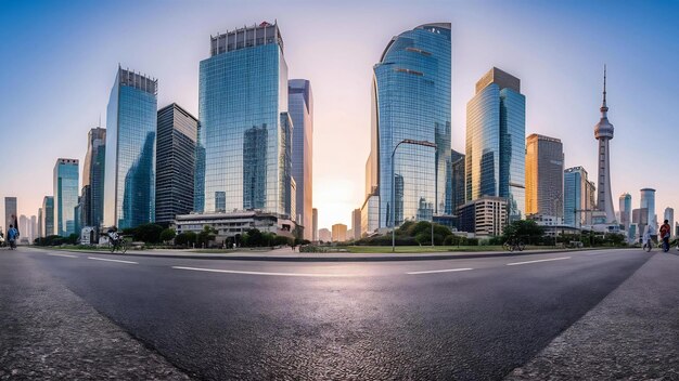 Photo surface routière et horizon de la ville de nanchang