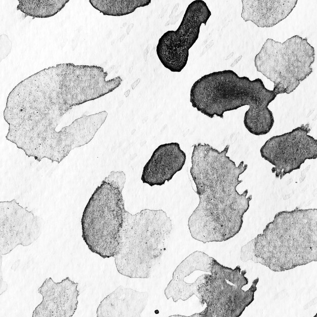 Surface de safari dessinée à la main. Texture abstraite léopard. Conception de camouflage aquarelle. Fond de camouflage animal. Grand décor africain. Tuile Spot monochrome et niveaux de gris. Imprimé peau de léopard.