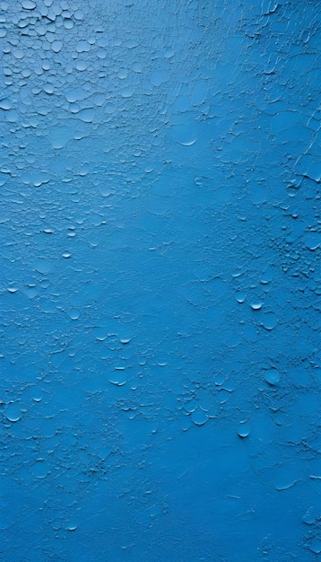 Surface texturée bleue crispée avec des gouttes d'eau