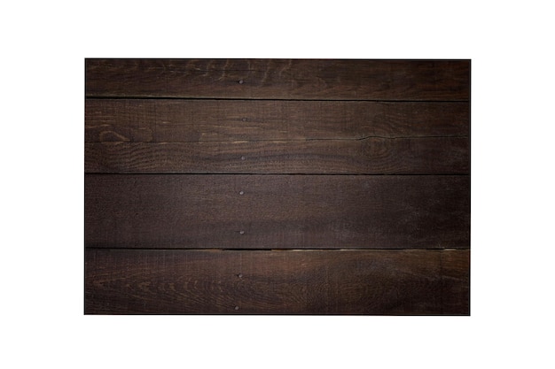 Surface de vieilles planches en bois marron Espace pour texte fond blanc