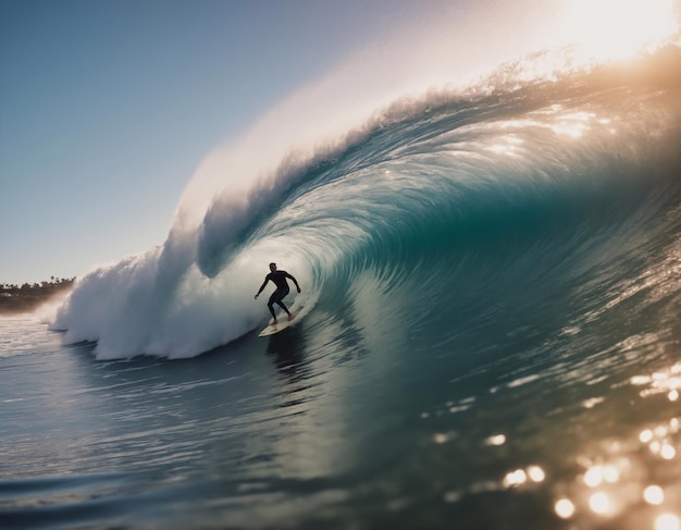 Surfer dans les vagues