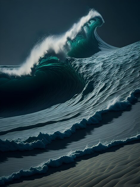 surfer sur les vagues près de l'océan