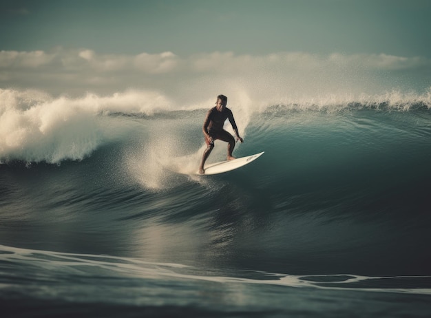 Photo surfeur dans l'océan illustration ai generativexa