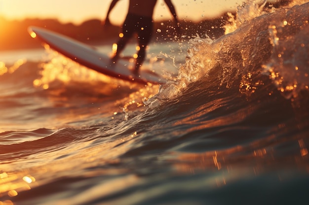 Surfeur flou dans l'océan IA générative