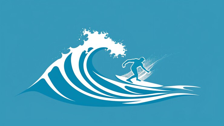 Photo un surfeur sur une grande vague