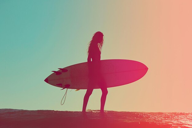 Un surfeur surfe sur une vague devant le soleil.