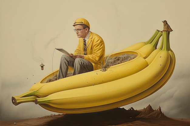 surréalisme homme et banane