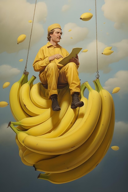 le surréalisme de l'homme et de la banane