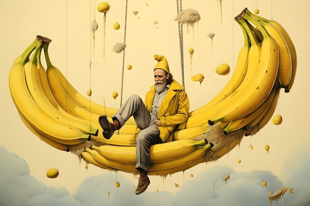 le surréalisme de l'humain et de la banane