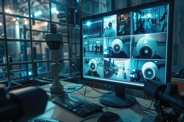 Surveillance par vidéosurveillance avec reconnaissance par l'intelligence artificielle dans les bureaux pour la sécurité