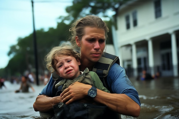 Survivants et héros en images photo de catastrophe naturelle