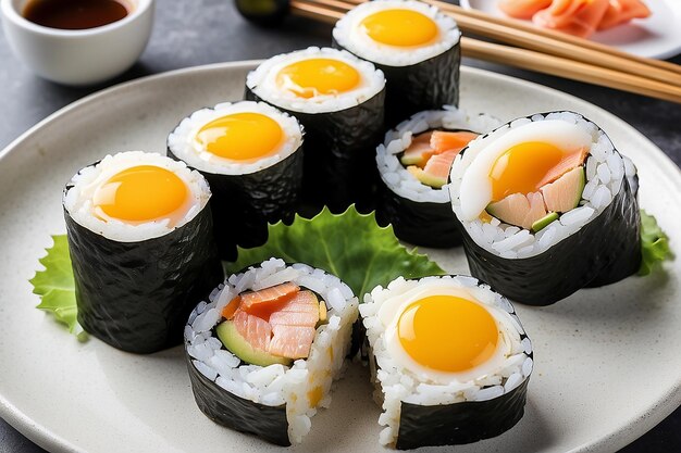 Sushi aux œufs frits