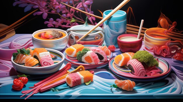 Photo sushi dreams tentations orange foncé