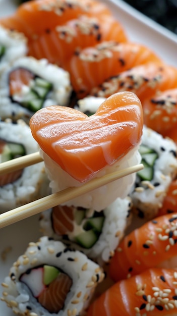 Sushi en forme de cœur le jour de la Saint-Valentin