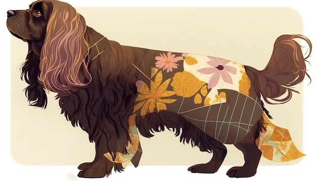 Sussex Spaniel chien Illustration créative Ai Générer