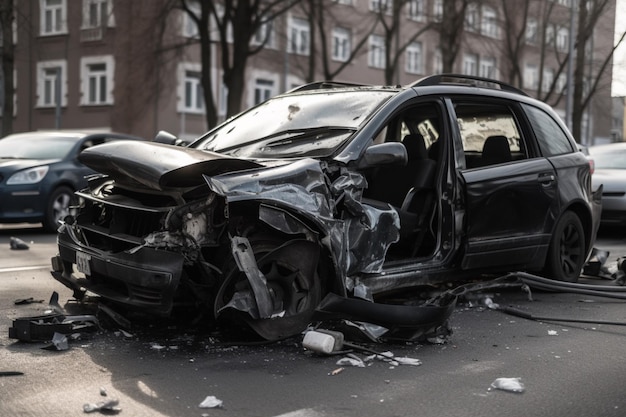 Un suv noir qui a le mot suv dessus