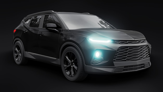 Un SUV noir ultramoderne au design expressif accrocheur pour les jeunes et les familles