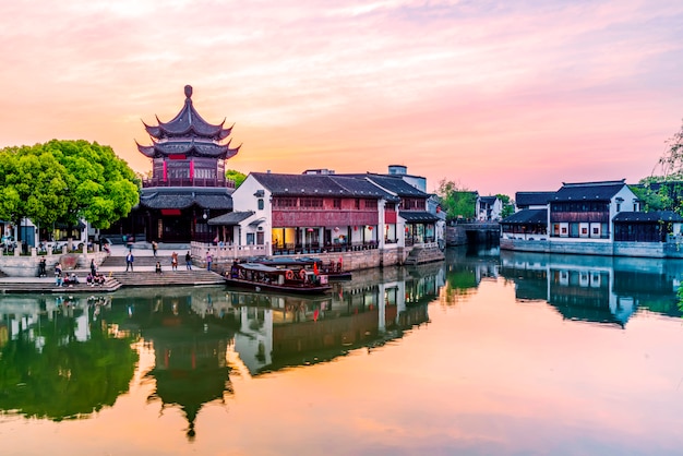 Suzhou Tang ville côté de la rivière de l&#39;ancien bâtiment