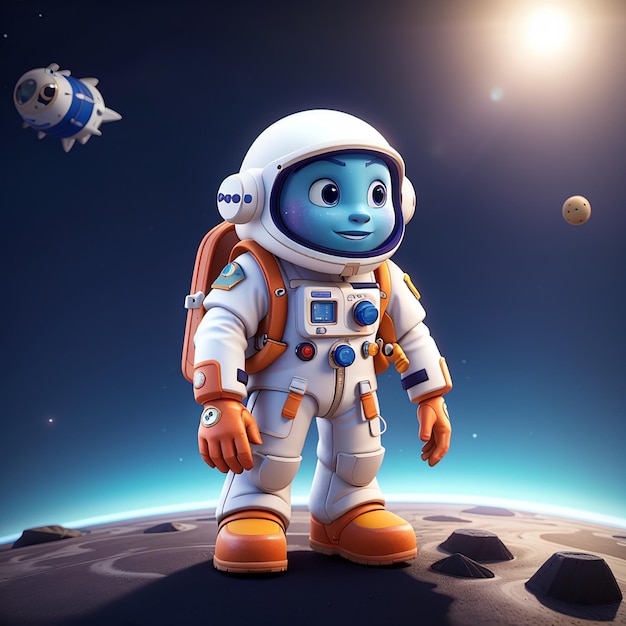 Swag Astronaute de l'espace Illustration de dessin animé d'une mascotte hors de ce monde