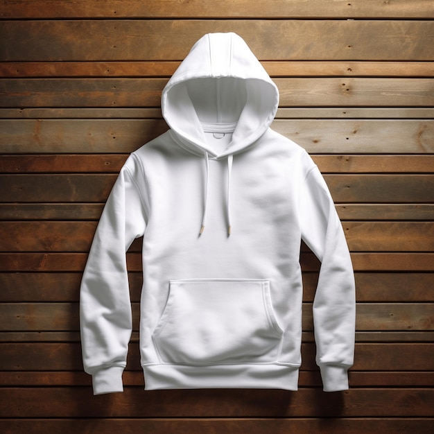 Un sweat à capuche blanc avec le mot hood dessus