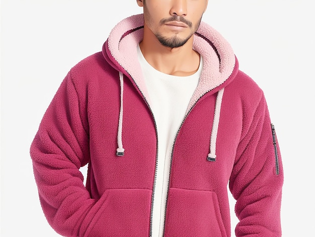 Sweat à capuche zippé doublé en polaire Sherpa