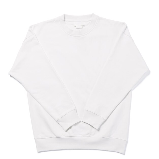 Sweat-shirt blanc vierge isolé sur fond blanc