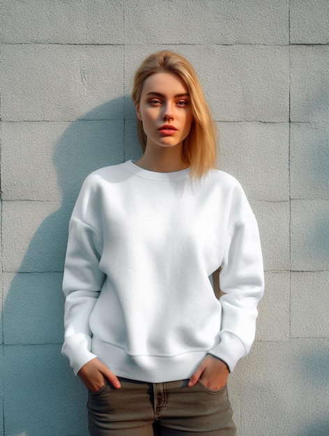 Sweat-shirt blanc vierge pour la conception de maquettes