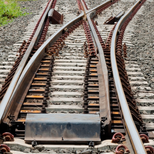 Swicthes de voie de chemin de fer multiple, chemin de fer de voie de métro en avant