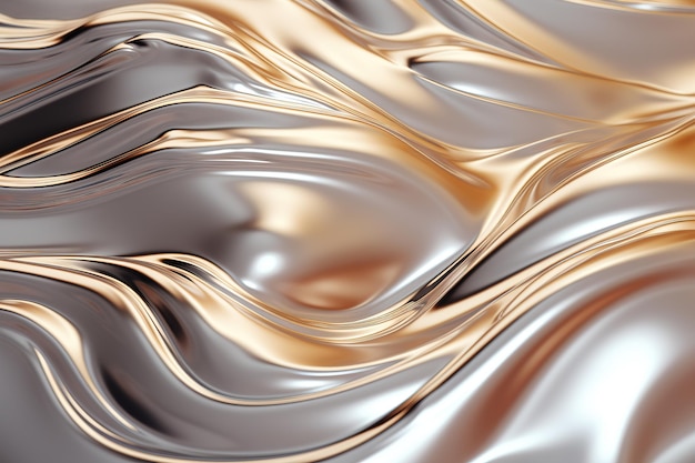 Swirl d'argent chrome brillant surface fondue texture graphique arrière-plan