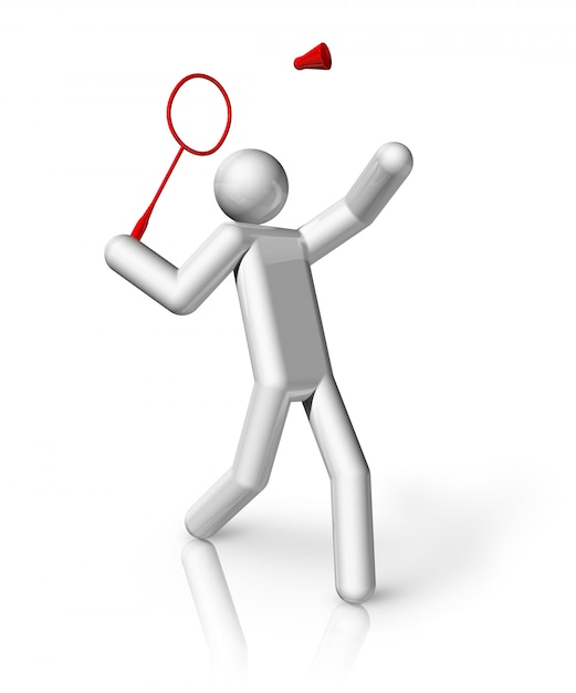 Photo symbole 3d de badminton