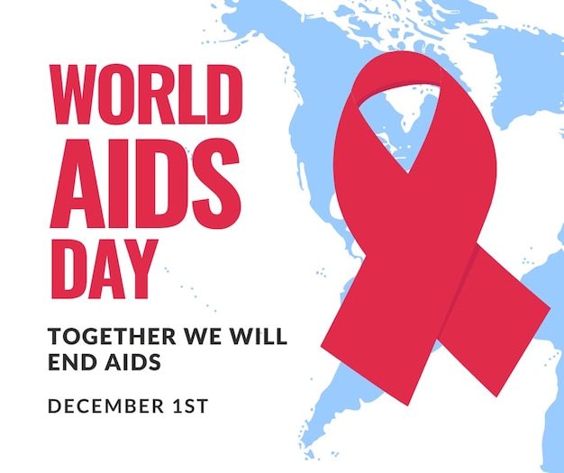 Symbole d'aide au ruban rouge vectoriel accroché au doigt pour l'illustration de la journée mondiale du sida