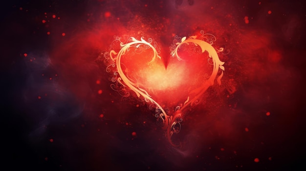 Photo le symbole d'amour romantique du cœur rouge à l'arrière-plan abstrait