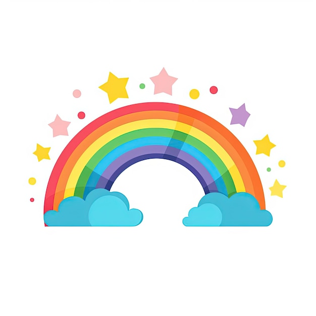 Le symbole de l'arc-en-ciel isolé sur un fond blanc dans le style de Gemma Corell