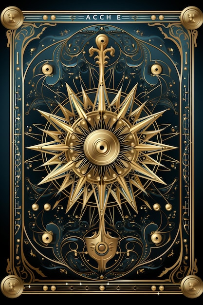 Symbole astrologique géométrique zodiaque tarot carte fond étoile lune univers astrologie Ai généré