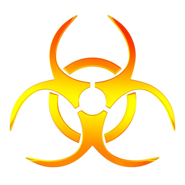 Symbole biohazard sur blanc.