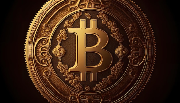 Un symbole bitcoin d'or