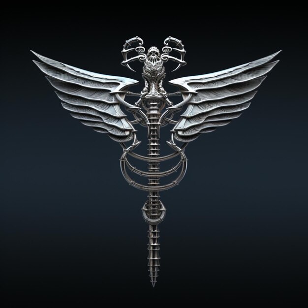 Photo symbole de caduceus dans le style de l'hyperréalisme détaillé