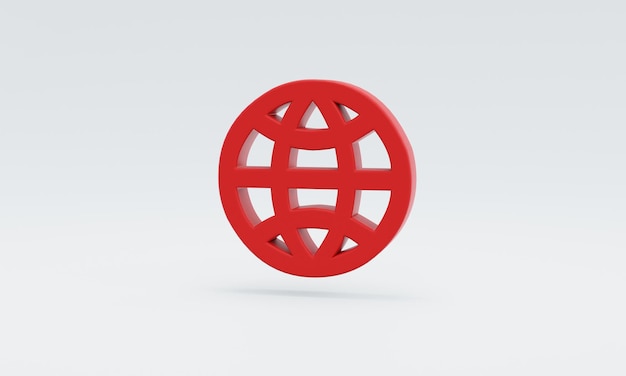 Photo symbole de concept de vente shopping rouge minimal sur fond blanc illustration 3d pour faire du shopping en ligne